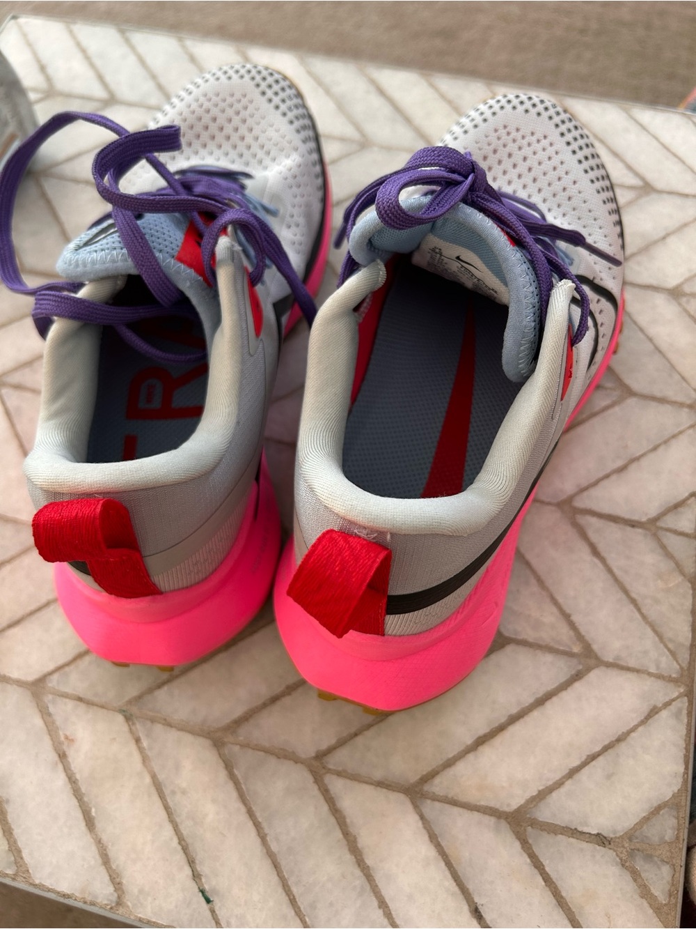 Nike Women’s React Pegasus Running Shoes - White with Pink Accents size 5.5 - Picture 5 of 5